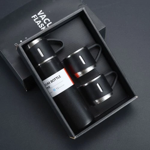 Paslanmaz Çelik Bardaklı Termos Seti 500 ML - 2