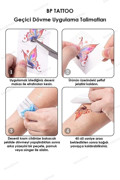 Neon Renkli Deniz Yıldızı Istiridye Deniz Atı Dövmesi Mini Tattoo Minimal Aksesuar Moda Şık - 3
