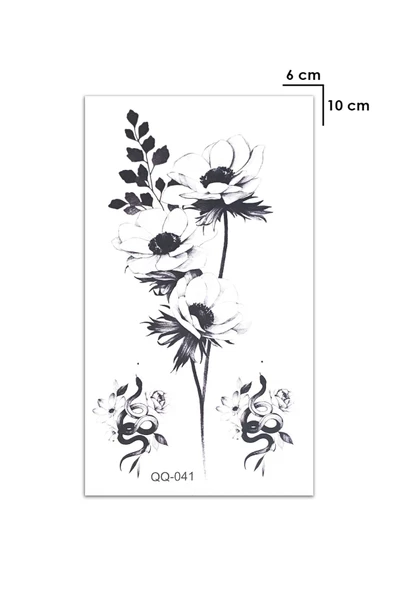 Çiçek Rose Omuz Geçici Dövme Tattoo Aksesuar Şık - 2