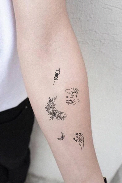 Minimal Magic Tattoo Kol Geçici Dövme Şık Moda Aksesuar  El,Kol,Bilek,Göğüs Dövme,Tattoo