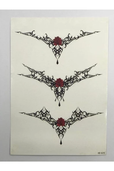 Büyük Boy Çiçekli Bel Kol Bacak Geçici Dövme Tattoo Aksesuar Şık Moda Aksesuar - 2