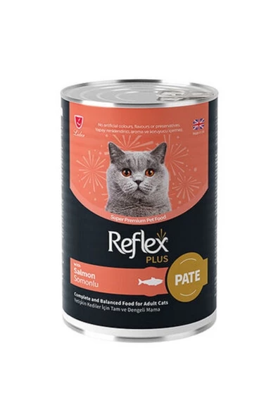 Reflex Plus Pate İçinde Et Parçacıklı Somonlu Yetişkin Kedi Yaş Konservesi 395gr ürün görseli 1