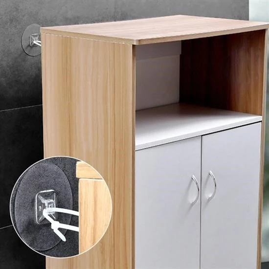 Yapışkanlı Eşya Sabitleyici Aparat Deprem Güvenliği Çocuk Koruma Sabitleme Aparatı 1 Çift - 2