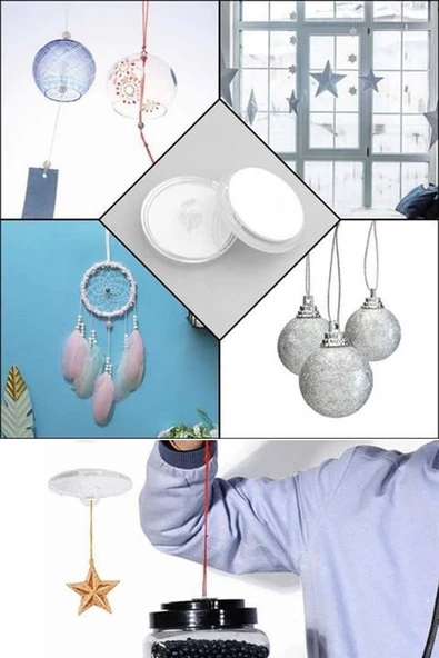 20 Adet Şeffaf Yuvarlak 3 Cm Çaplı Güçlü Disk Yapışkanlar - 7