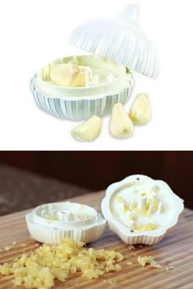 Sarımsak Şeklinde Pratik Sarımsak Ezici Rendeleyici El Rondosu - 8