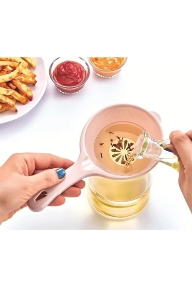 Pratik İnce Elekli Mutfak Gereci Sıvı Yağ Süzgeci - 3