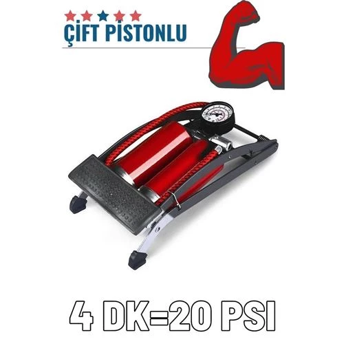 ModaCar Ayaktan Çift Pistonlu Lastik Şişirme Pompası