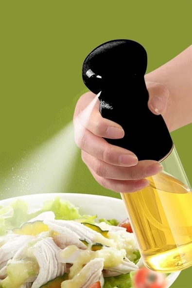 Çok Amaçlı Cam Şişe Püskürtmeli Dağıtıcı Yağdanlık Limonluk Sirke Sosluk Spreyi Siyah - 7