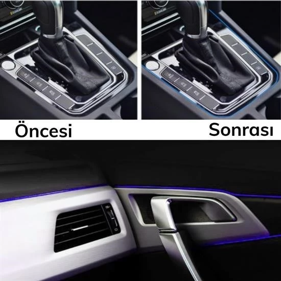 Mavi Araba Oto Trim Dekorasyon Şeridi Kauçuk Elastik Kolay Kurulum 5 metre Şerit Bant - 3