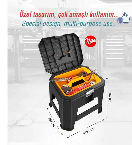 Süper Bag Tabure Takım Çantası Metal Kilitli Balıkçı Çantası - 2
