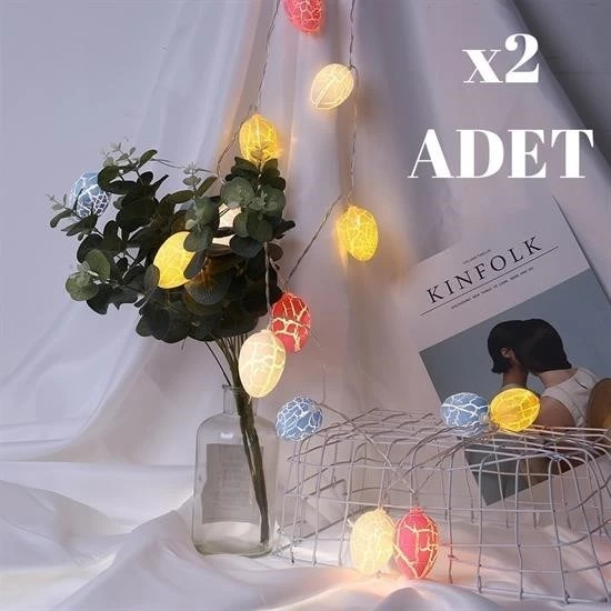 10lu Renkli Yumurta Şeklinde Dekoratif Dolama Led Aydınlatma - 8