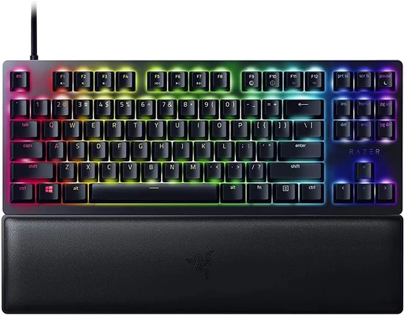 Huntsman V2 Tenkeyless (Purple Switch) - Optik Oyun Klavyesi (Clicky Optik Anahtarlar, Doubleshot PBT Tuş Başlıkları, Ergonomik Bilek Dayanağı) ABD Düzeni | Siyah