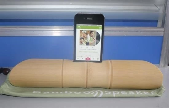 6 x 1 cm Girişli Kılıflı Bambu Ağacı Akustik Ses Yükseltici Aparat - 6