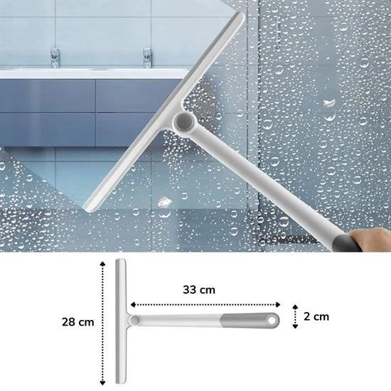 360 Derece Döner Başlıklı Cam Sil Çok Amaçlı Pratik Cam Ayna Fayans Silme Aparatı - 7