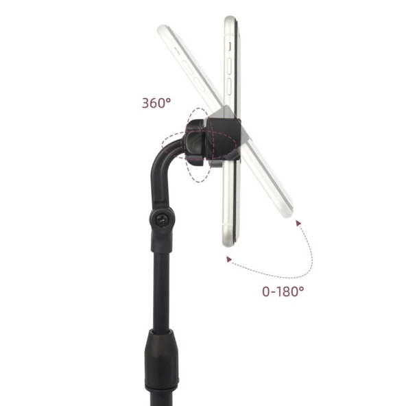 Masa Üstü Tablet ve Telefon Tutucu Plastik Aparat Siyah Telefon Standı - 5