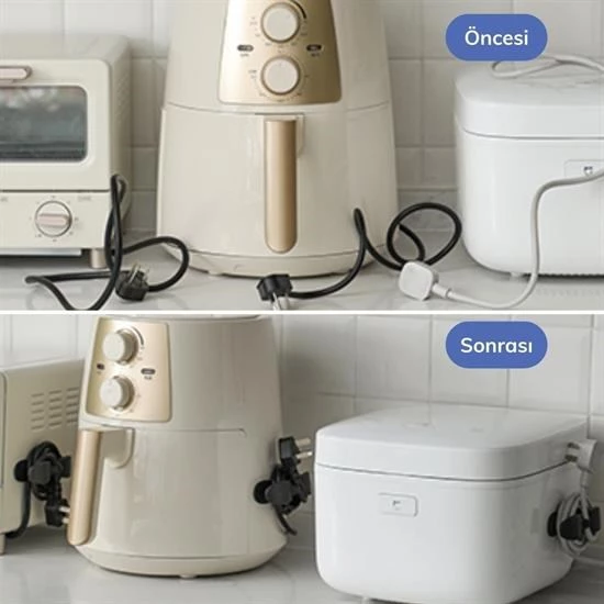 2li Kablo Tutucu Silikon Kordon Sarıcı Kablo Yönetici Klips - Resim 2