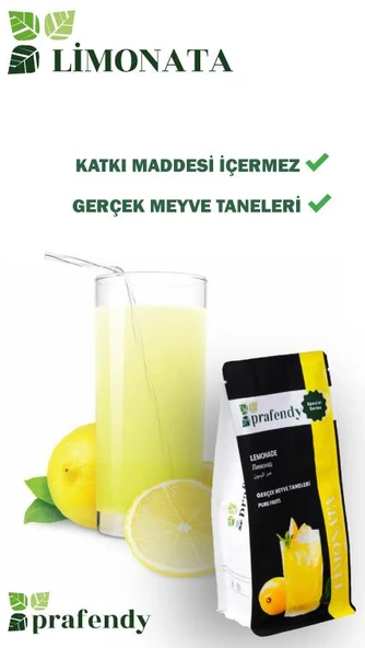 PRAFENDY TOPTAN LİMONATA TOZ GERÇEK MEYVE TANELİ 250 Gr x 24 Ad. - 2