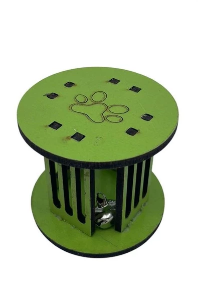 Mini Silindir Eğlenceli Renkli Sağlam Küçük Pati İzi Şekilli Kedi Oyuncağı - 7