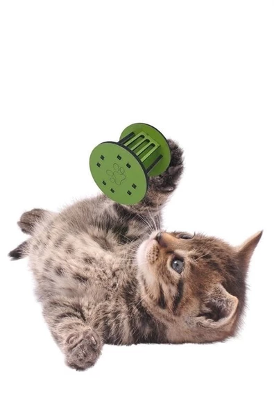 Mini Silindir Eğlenceli Renkli Sağlam Küçük Pati İzi Şekilli Kedi Oyuncağı - 8