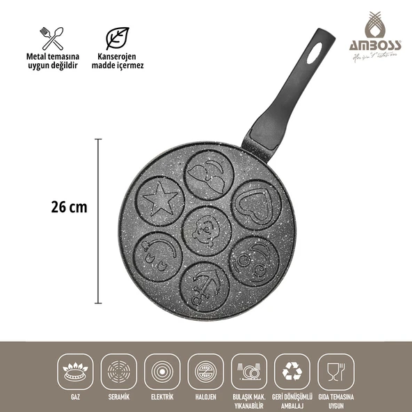 Funny Emoji Pankek Krep Tavası 26 Cm - 4