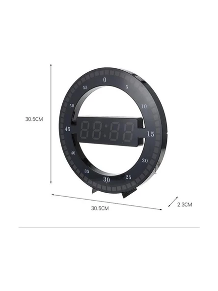 Alfalink 3D LED Dijital Elektronik Modern Duvar ve Masa Saati - 4