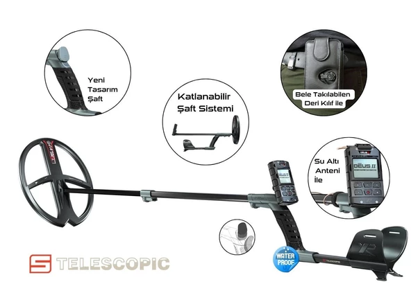 XP DEUS 2 Metal Dedektör - Ana Kontrol Ünitesi BH-01 Kemik İletimli Kulaklık 22cm FMF Başlık ile - Resim 7