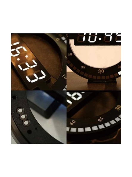 Alfalink 3D LED Dijital Elektronik Modern Duvar ve Masa Saati - 3