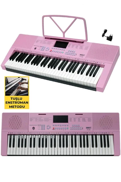Midex PS-2300PK 61 Tuşlu Org Seti Pembe Kaliteli Başlangıç İçin Uygun - 3