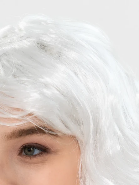 Beyaz Renk Kahküllü Dalgalı Uzun Parti Peruğu - Resim 6