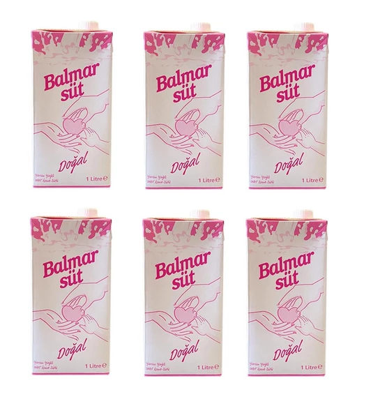 Balmar Süt Yarım Yağlı 1 Lt X 6 Adet