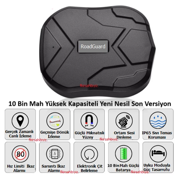 Roadguard 10 Bin Mah Gps Otomobil Motosiklet Araç Takip Cihazı Canlı İzleme