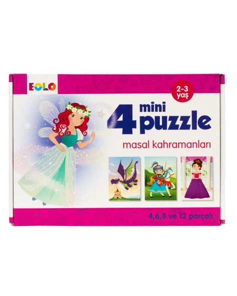 Masal Kahramanları ve Dinozorlar Mini Puzzle 2li Set - 4