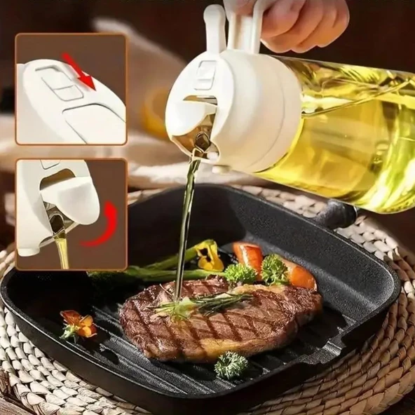 2si 1arada Yağ Dökücü ve Spreyli Yağdanlık Cam Yağ Püskürtücü - 4