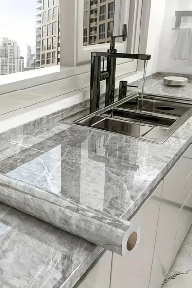 Mermer Desenli Sticker Folyo Atina Grisi 60CM*5MT - 6