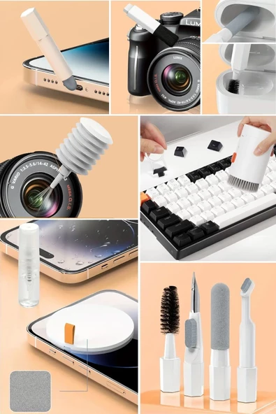 20 Parça Çok Fonksiyonlu Bilgisayar Temizleme Seti Klavye Cep Telefonu Kablosuz Kulaklık Temizleme Kalemi Toz Alma Multi Temizlik Kiti 20in1 - 7