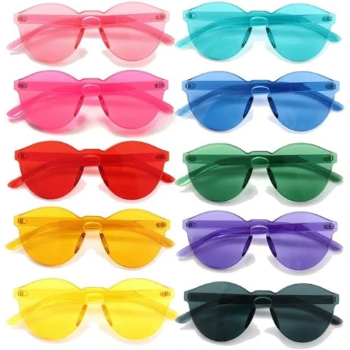 Oval Şekilli Çerçevesiz Parti Gözlüğü 6 Renk 6 Adet - Resim 3