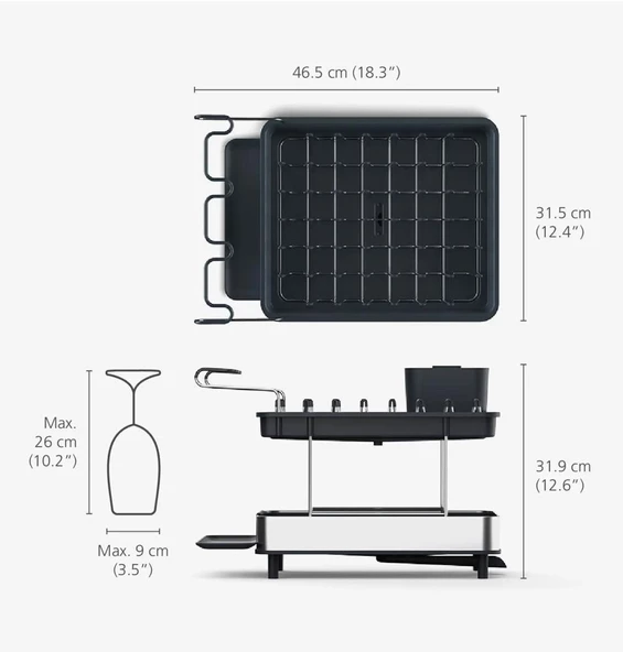 Joseph Joseph 851647 Excel 2 Katlı Bulaşıklık - Paslanmaz Çelik - 8