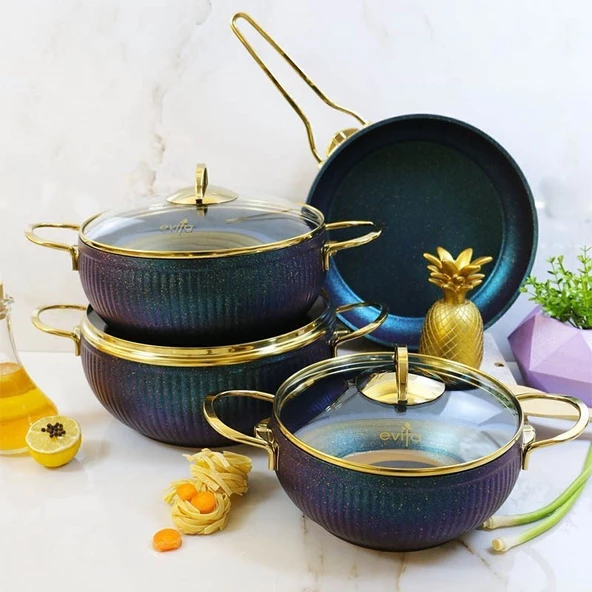 Evita Istiridye Gold 7 Parça Granit Tencere Seti - 8