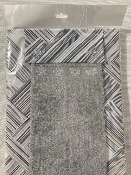 NİVEMESHOME GRİ KADİFE HAVLULU MUTFAK ÖNLÜĞÜ - 6