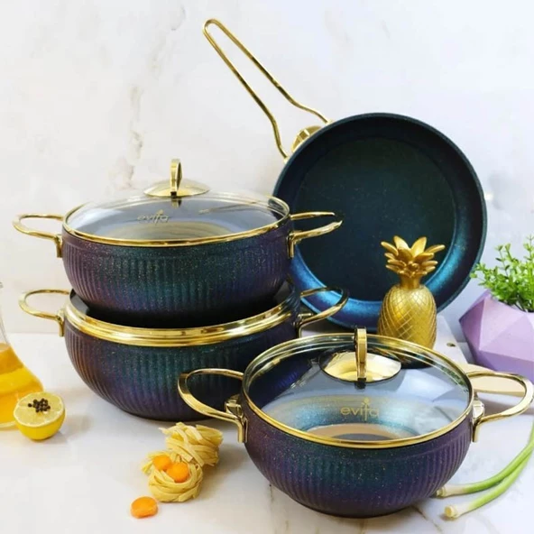 Evita Istiridye Gold 7 Parça Granit Tencere Seti - 2