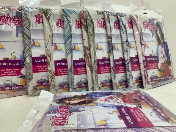 NİVEMESHOME GRİ KADİFE HAVLULU MUTFAK ÖNLÜĞÜ - 8