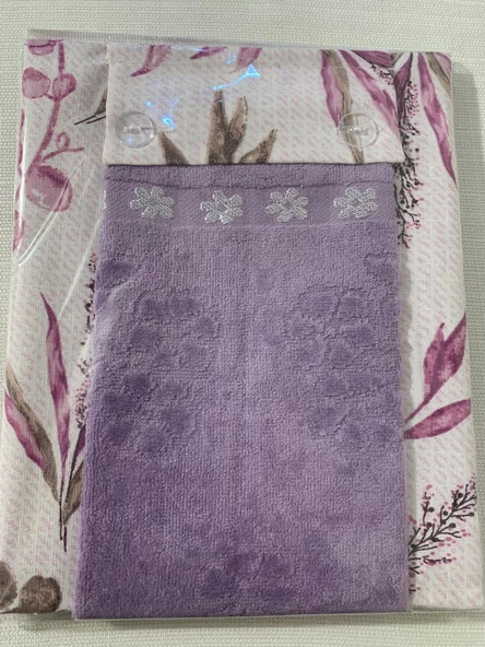 NİVEMESHOME LİLA KADİFE HAVLULU MUTFAK ÖNLÜĞÜ - 6