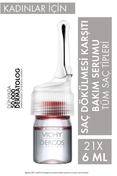 Vichy Dercos Aminexil Clinical 5 Kadın Dökülme Karşıtı Saç Serumu 21 x 6 ml