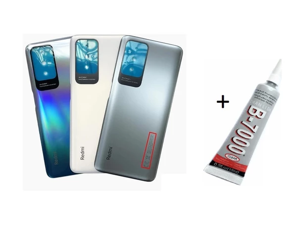 REDMİ 10 Arka Batarya Pil Kapağı MERCAN BEYAZI (B7000 15 ML Yapıştırıcı)