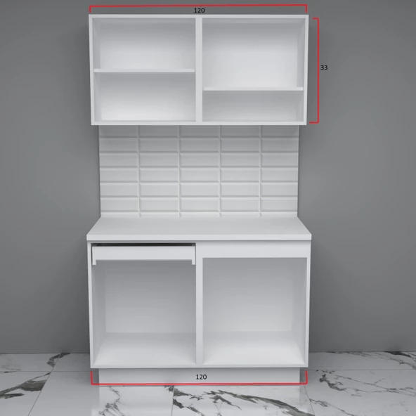 Visas Concept 120 Cm Altın Hazır Mutfak Dolabı (TEZGAH DAHİL) - 2