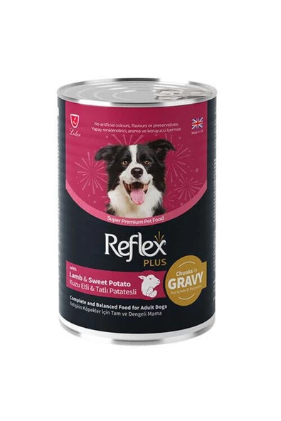 Reflex Plus Kuzu ve Tatlı Patates Et Parçacıklı Soslu Köpek Konservesi 400gr