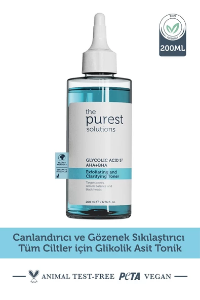 The Purest Solutions Canlandırıcı Ve Gözenek Sıkılaştırıcı Tüm Ciltler Için Glikolik Asit Tonik 200 Ml