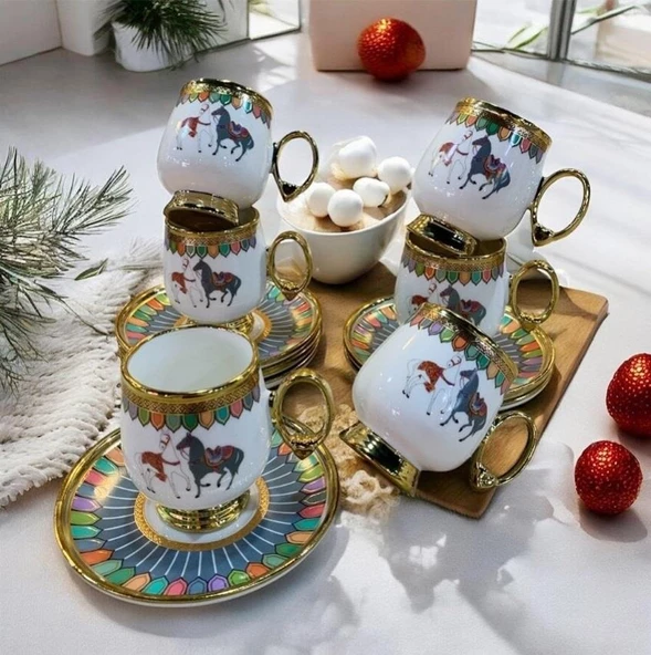 Royking Cavallo 6 lı Kahve Fincan Takımı GRİ BKY 005 - 5