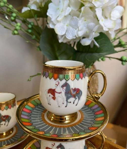 Royking Cavallo 6 lı Kahve Fincan Takımı GRİ BKY 005 - 3