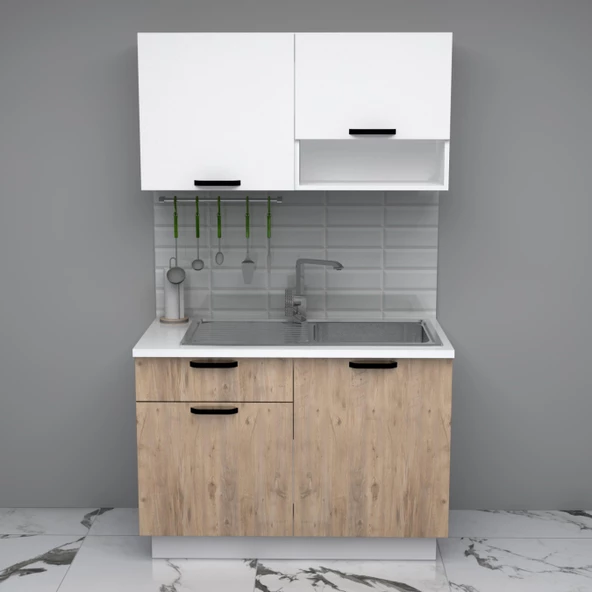 Visas Concept 120 Cm Bakır Hazır Mutfak Dolabı (TEZGAH DAHİL)